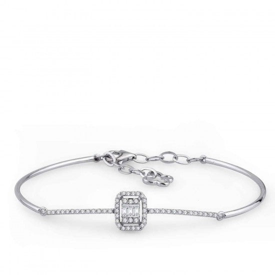 Гривна бяло злато с диаманти 0.39 карата